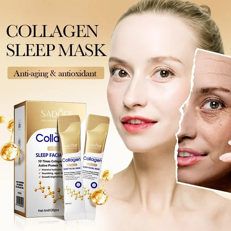 30pcs SADOER Collagen Sleeping Facial Masks Face skincare Moisturizing Brightening Firming Hydrating Face Mask Facial Skin Care